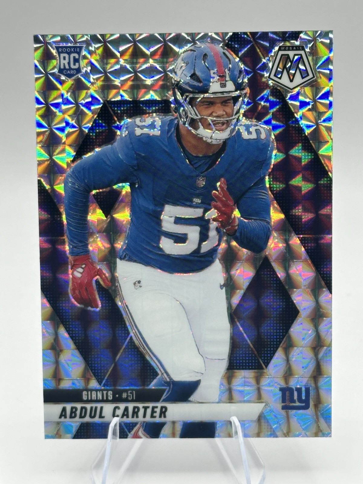 2025 Panini Mosaic ABDUL CARTER #317 RC Rookie Silver Mosaic - New York Giants