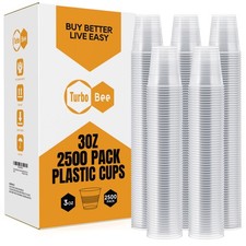 Turbo Bee 2500Pack 3oz Plastic Cups,Disposable 6 inches, pp-2500pack-3oz