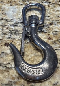 5" Heavy Duty Marine  Swivel Lobster Connector 5/16”