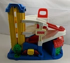 Vintage 1995 Fisher Price Little People Car Garage Parking Ramp Elevator