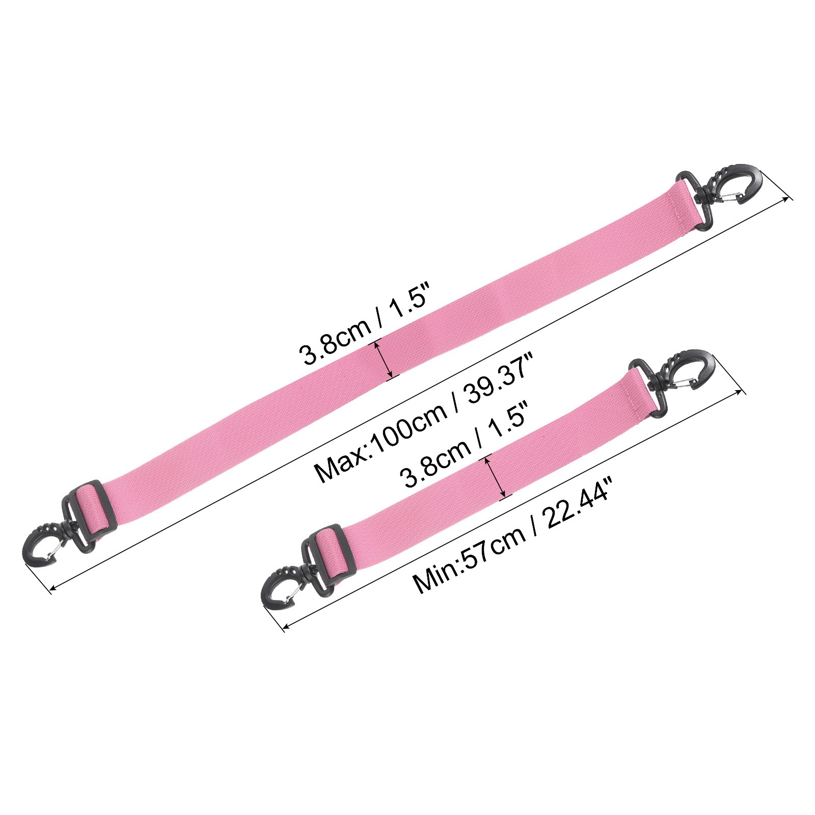 SALOMON Cinghia Porta Sci 100cmx3 8cm Confezione da 2 Cinghia Porta Scarponi Snowboard Rosa