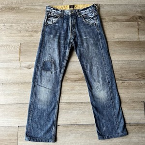 90s 00s Lee 101-B デニム 濃紺 片耳 W34 ヴィンテージ Lee 1010 101B 復刻 サイド黒タグ 片耳 濃紺 W31 - メルカリ