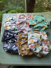 Lot of 6 Alva Baby Reusable Cloth Diapers