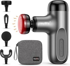 HEYCHY Mini Deep Tissue Massage Gun with Heat, Portable, 4 Heads for Athletes