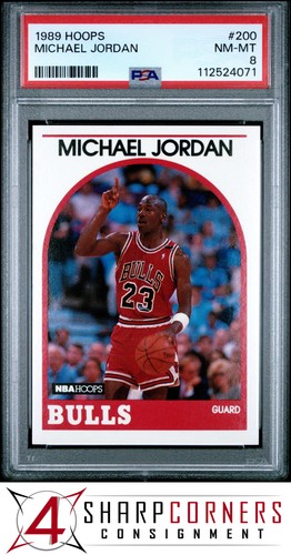1989 HOOPS #200 MICHAEL JORDAN BULLS HOF PSA 8