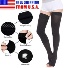 Thigh High Compression Stockings 20-30mmHg Medical Socks Varicose Veins Open toe