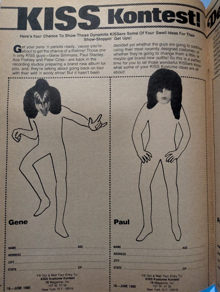 16 Magazine June 1980 KISS, Leif, Cheap Trick, Scott Baio, Andy Gibb, Estrada,KC Foto 3 de 4