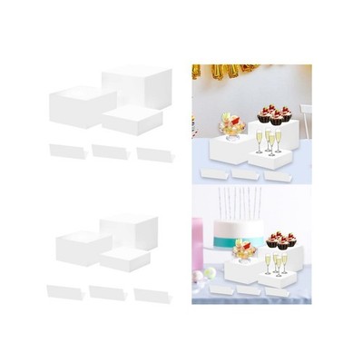 3x Buffet Riser Food Riser für Buffet Tisch Acryl Cube Display Nesting Riser