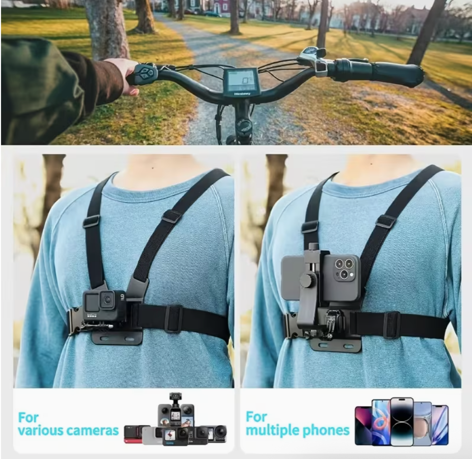 Universal Adjustable Chest Strap Mount for Action Cameras & Smartphones ...