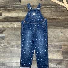 Oshkosh B  Gosh Carpenter Toddler Overalls Navy Polka Dot Vestbak Size 4T