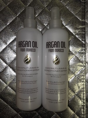 Argan Oil From Morocco Coconut Leave-In Conditioner Spray 13.5 Fl Oz Lot Of 2