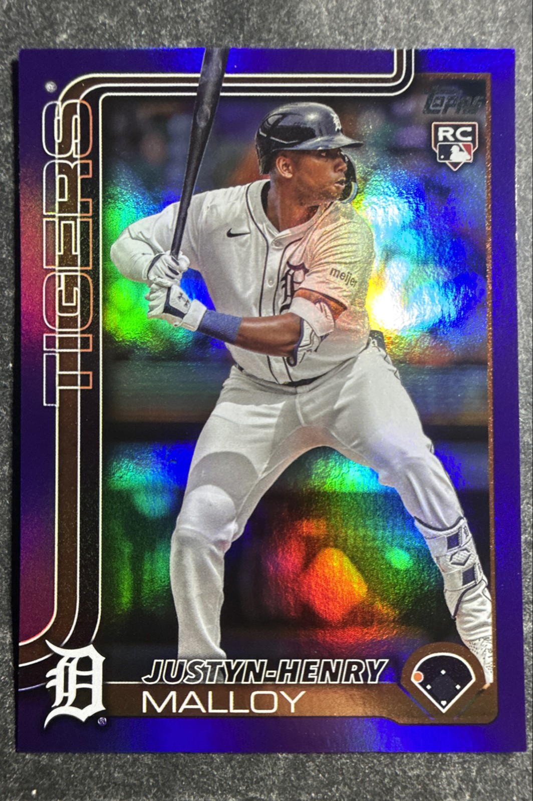 2025 Topps Series 1 Justyn-Henry Malloy #269 Purple Rainbow Foil /250 RC Rookie