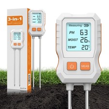Digital 3 in 1 Soil Tester Meter Moisture Temp Light LCD Display Garden Tool