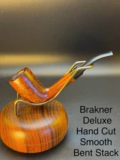 Rare Brakner Deluxe Hand Cut Smooth Bent Stack Tobacco Pipe