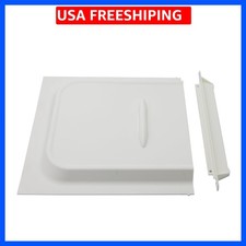 RV Screen Door Slide 12 inch Panel with Handle Slide Stop Set White for Trave...