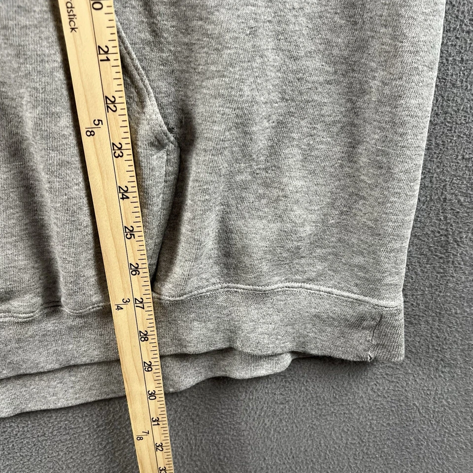 Moletom com capuz vintage Nike masculino XXL cinza centro Swoosh anos 90 desgastado folgado - Imagem 4 de 4