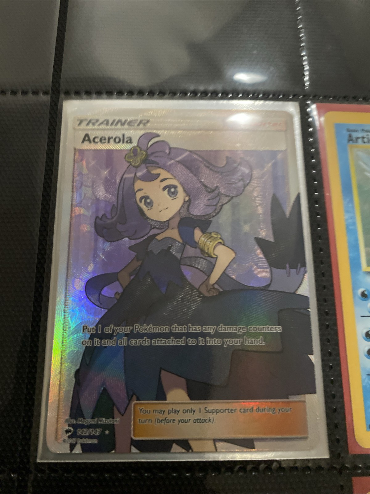 Acerola 2017 Sun & Moon: Burning Shadows #142/147 Holo (Full Art