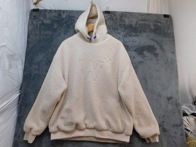 T Factor White Wiz Hoodie Mens XL Sherpa Fleece Pullover W Logo Love Magic Cozy