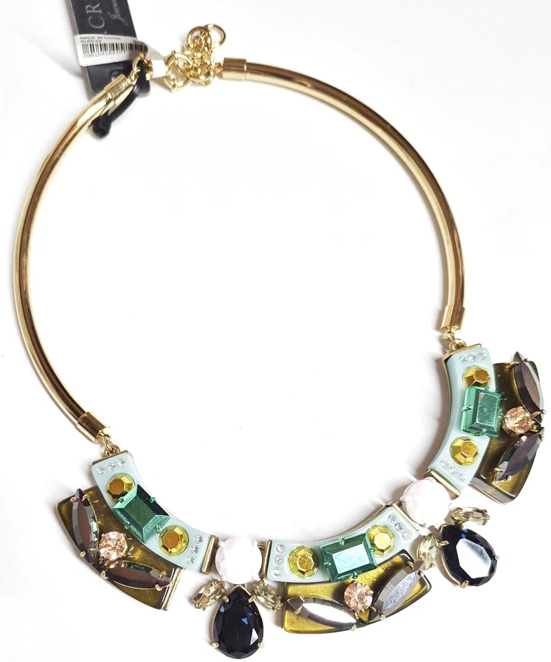 Collar J.Crew Lucita y Cristal Verde Amarillo Multicolor Oro Claro Buey Foto 4 de 4