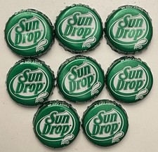 8 pc Vintage Sun Drop Bottle Cap Sponsored By Dale Earnhardt. RIP 1980s