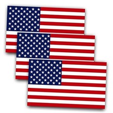 5x3 Inch American Flag Decal - Patriotic Stars - Reflective
