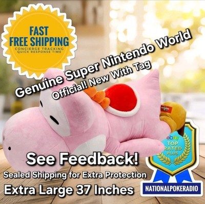 LARGE Yoshi Nintendo World Sleeping Plush Cushion Pillow Pink