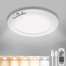 Rechargeable Motion Sensor Ceiling Light with Remote,Magnetic Wireless Ceiling L