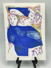 Vintage 1980's Neo-Expressionism Abstract Watercolor By Harlene Allen