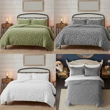 Daisy Flowers Embossed Duvet Cover Set Teddy Fleece Bedding with Pillowcases