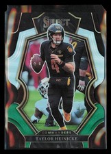 2022 Panini Select #199 Taylor Heinicke Black and Green Prizm Die Cut