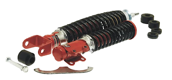 Set Carbone StoßDäMpfer Vorne + Hinten Verstellbar Vespa Pk 50 Xl N Fl-image