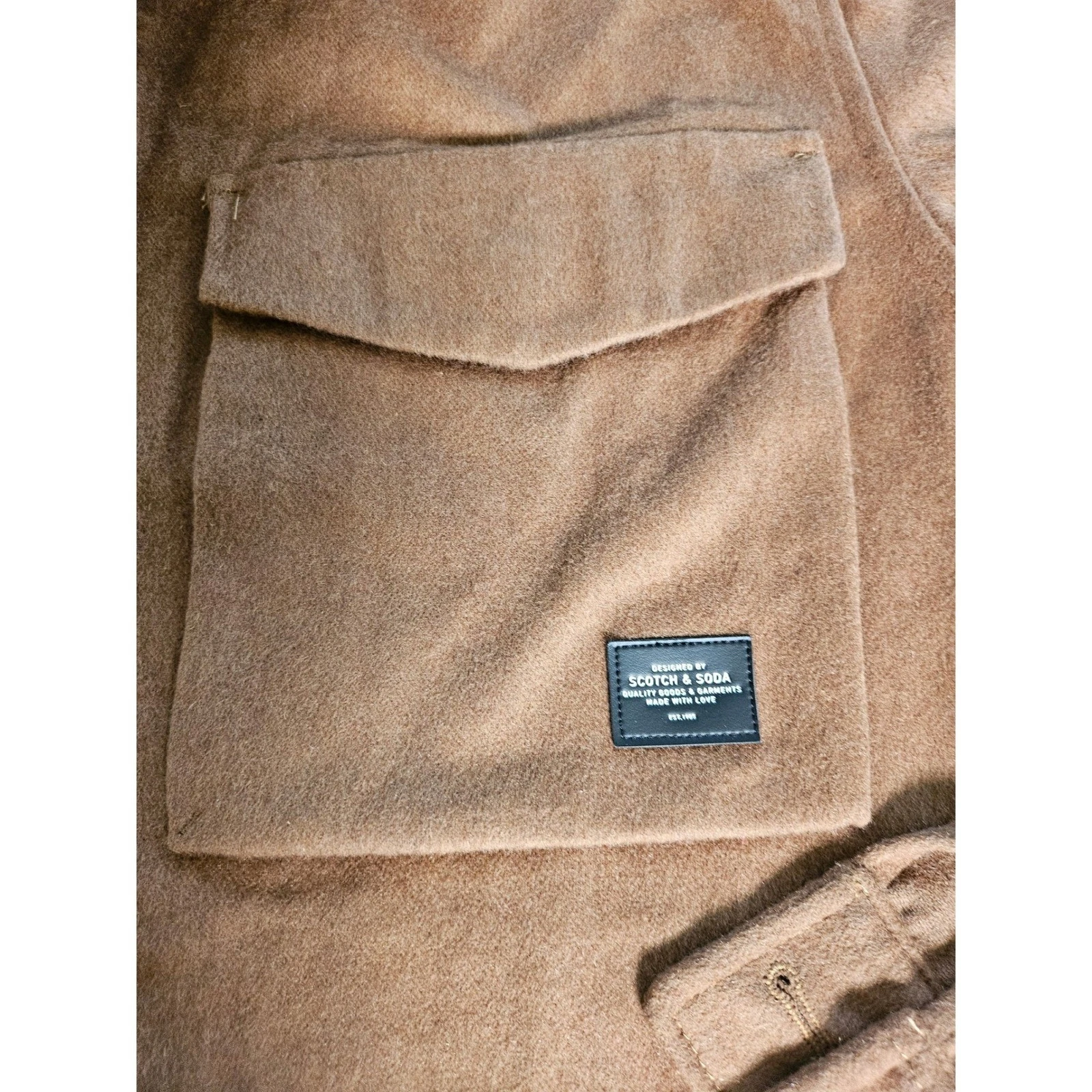 Scotch & Soda Shirt Jacket Mens XL Brown Wool Blend Overshirt 158432 - product detail image 3