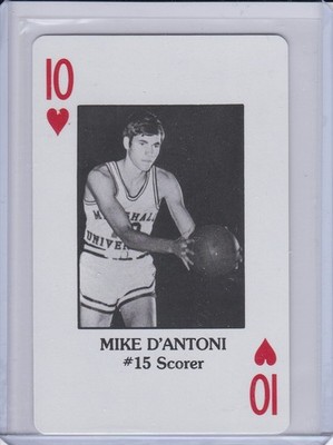 1984 Marshall Thundering Herd All Time Greats Playing Card MIKE D'ANTONI HOF 10H