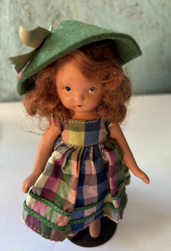 Vintage Nancy Ann Storybook Doll With Original Dress and Hat Bisque Doll