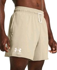 Under Armour Men's Rival Terry 6-inch Shorts, Size: 2XL 289 Khaki Base NWT
