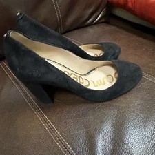 Sam Edelman Stillson black suede pumps size 7.5 classic career capsule