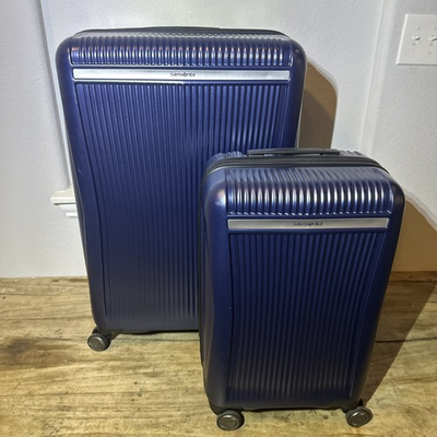 #ad Samsonite Blackstone 2 piece Hardside Expandable Spinner Luggage Set Blue $75.60