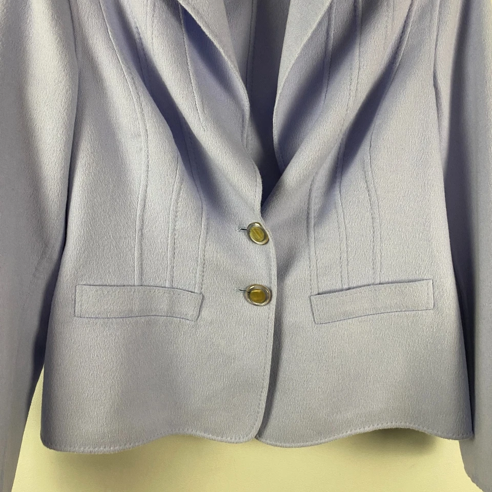 Escada Blazer Jacket Size 40 US M Purple Wool Angora Cashmere Two-Button - Image 3 of 4