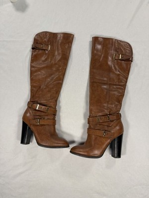 Aldo Cognac Leather Knee High Leather Boots Size 6 US / 36 EU Brown Heel
