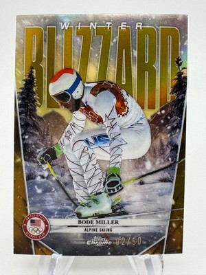2026 Topps Chrome US Olympics BODE MILLER Winter Blizzard Gold Refractor /50 #12