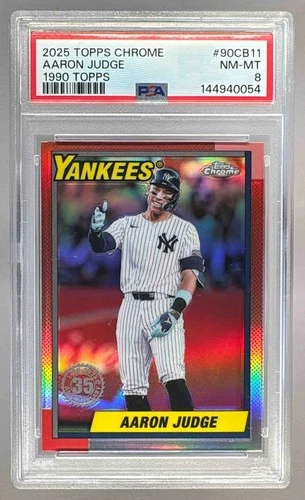EL.220 Aaron Judge 2025 Topps Chrome #90CB-11 1990 Baseball PSA 8