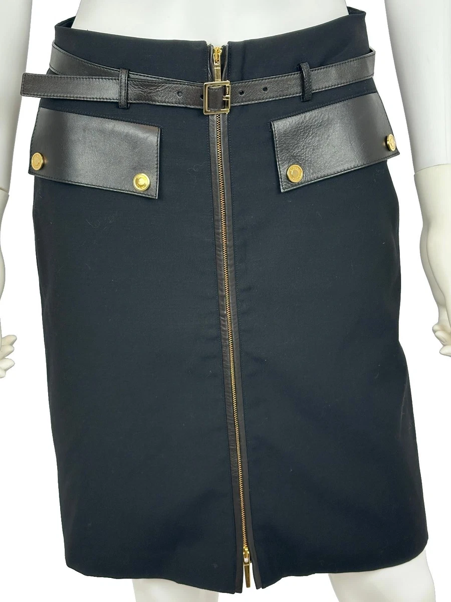 Jupe Crayon En Cuir Marron Newport News - Taille 12 Femme - Longueur Genou - NEUF Sans étiquettes
