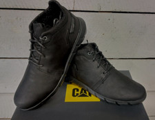 Mens CAT Hendon Fleece Mid P724056 Black Leather Lace Up Boots