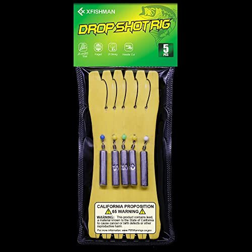 Drop Shot Rigs for Bass Fishing Ready Rig Hook Size 2/0-Weight 3/8 oz ...