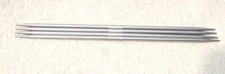 Knitting Aluminum Needles Vtg Silver Double Point Set Of 4 Size US 3 - 6"