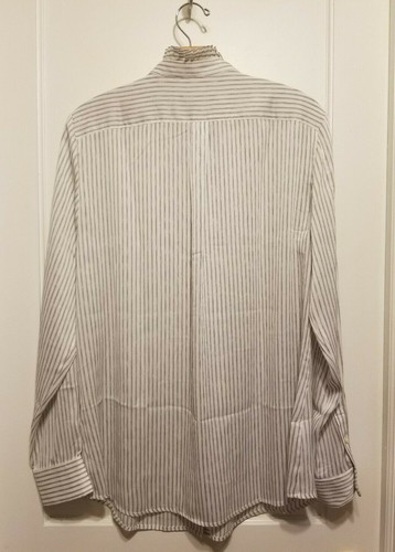 Banana Republic Stripe Ruffle Trim Blouse, Cocoon, Polyester, Size L, Pre-owned - Picture 11 of 12