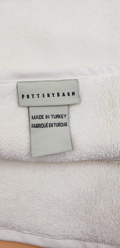 Pottery Barn White Cotton Hand Towel 20x30 inches Monogrammed "T R" NWOT - Picture 7 of 9