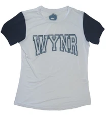 Wyn Republic Women's Active Fly Tee Shirt Medium - White & Navy Blue