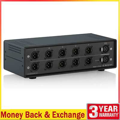 MC105-5F 5-In-1-Out XLR Balanced Passive Selector Audio Switcher 5-CH Splitter