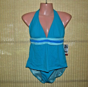 Nwt Spanx 735 Tankini One Piece Shapewear Swim Slimming Halter Teal 8 Ebay